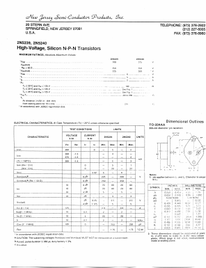 2N5239 Datasheet PDF New Jersey Semiconductor