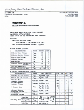 2SC2914 Datasheet PDF New Jersey Semiconductor
