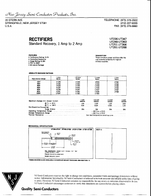 UT255 Datasheet PDF New Jersey Semiconductor