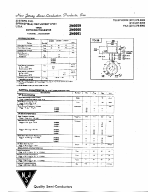 2N6659 Datasheet PDF New Jersey Semiconductor
