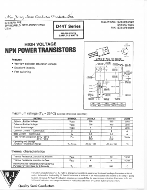 D44T Datasheet PDF New Jersey Semiconductor