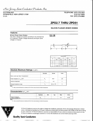 ZPD43 Datasheet PDF New Jersey Semiconductor