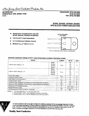 BDV65B Datasheet PDF New Jersey Semiconductor