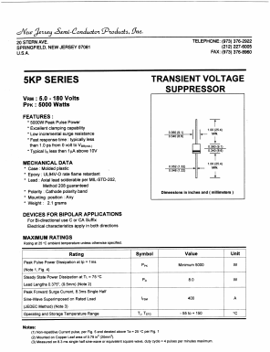 5KP5.0C Datasheet PDF New Jersey Semiconductor