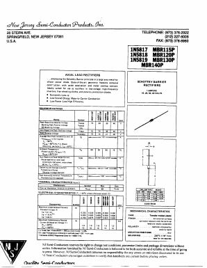 1N5817 Datasheet PDF New Jersey Semiconductor