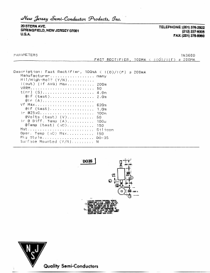 1N3600 Datasheet PDF New Jersey Semiconductor