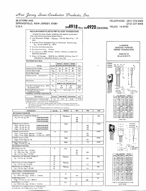 2N4919 Datasheet PDF New Jersey Semiconductor