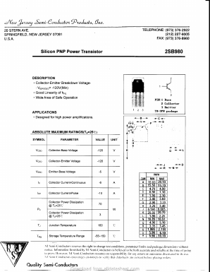 2SB979 Datasheet PDF New Jersey Semiconductor