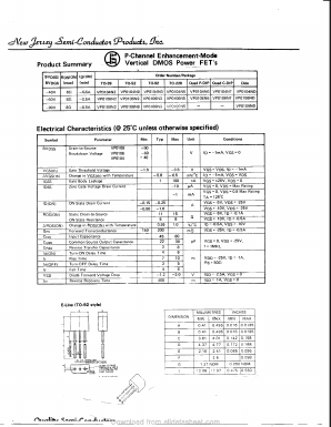 VP0106N5 Datasheet PDF New Jersey Semiconductor