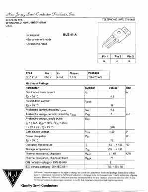 BUZ41A Datasheet PDF New Jersey Semiconductor