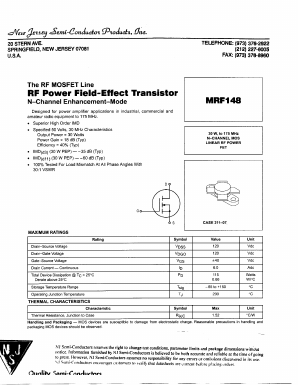 MRF148 Datasheet PDF New Jersey Semiconductor