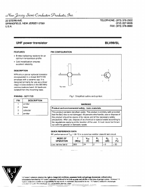 BLV99 Datasheet PDF New Jersey Semiconductor