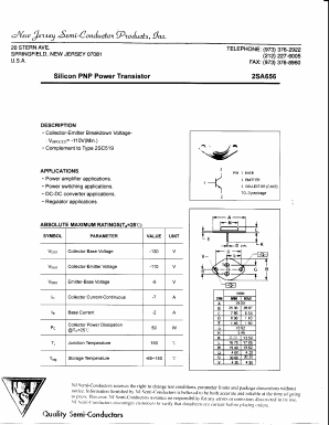 2SA656 Datasheet PDF New Jersey Semiconductor