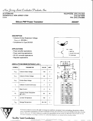 2SA657 Datasheet PDF New Jersey Semiconductor