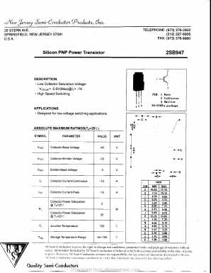 2SB947 Datasheet PDF New Jersey Semiconductor