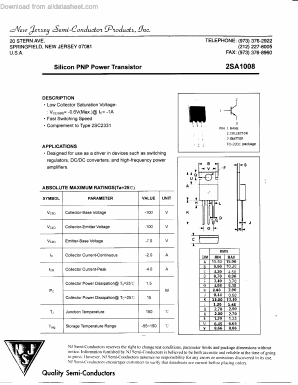 A1008 Datasheet PDF New Jersey Semiconductor