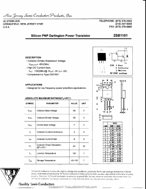 2SB1101 Datasheet PDF New Jersey Semiconductor