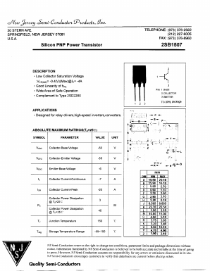 2SB1507 Datasheet PDF New Jersey Semiconductor