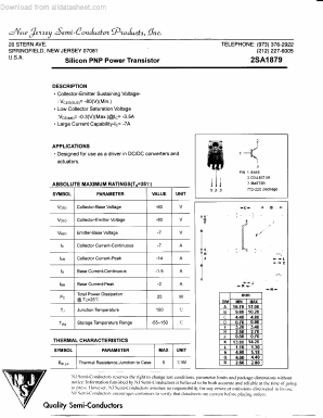 A1879 Datasheet PDF New Jersey Semiconductor