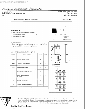 C2527 Datasheet PDF New Jersey Semiconductor