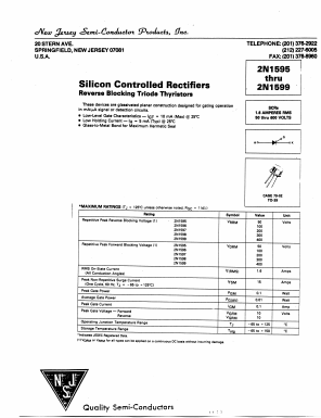 2N1595 Datasheet PDF New Jersey Semiconductor