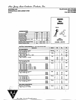 2N4393 Datasheet PDF New Jersey Semiconductor