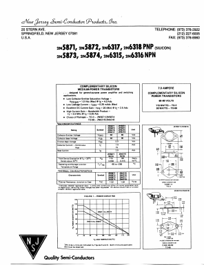 2N5871 Datasheet PDF New Jersey Semiconductor