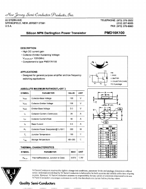 PMD16K100 Datasheet PDF New Jersey Semiconductor