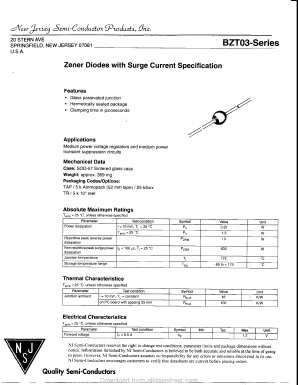 BZT03C18 Datasheet PDF New Jersey Semiconductor