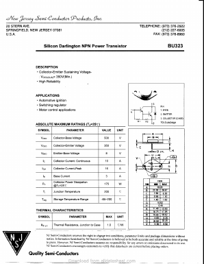 BU323 Datasheet PDF New Jersey Semiconductor