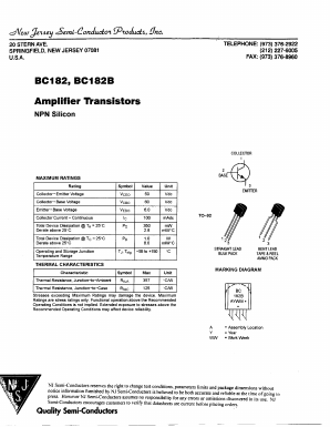 BC182B Datasheet PDF New Jersey Semiconductor