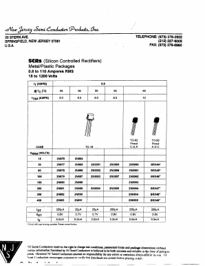 2N5063 Datasheet PDF New Jersey Semiconductor