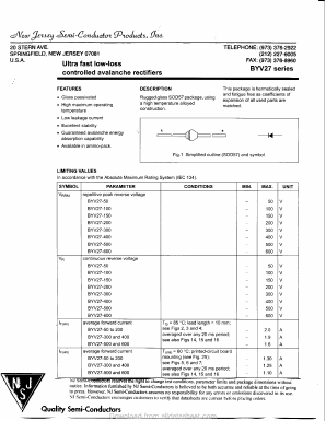 BYV27 Datasheet PDF New Jersey Semiconductor