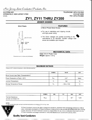 ZY100 Datasheet PDF New Jersey Semiconductor