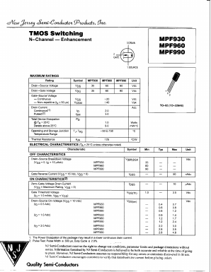 MPF930 Datasheet PDF New Jersey Semiconductor
