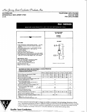 RG1B Datasheet PDF New Jersey Semiconductor