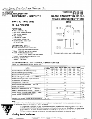 GBPC608 Datasheet PDF New Jersey Semiconductor
