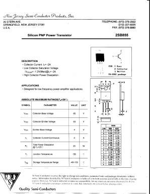 2SB855 Datasheet PDF New Jersey Semiconductor