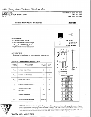 2SB856 Datasheet PDF New Jersey Semiconductor