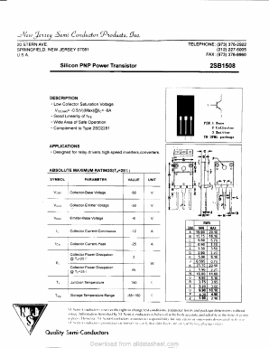 2SB1508 Datasheet PDF New Jersey Semiconductor