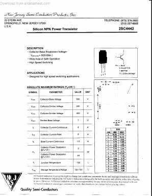 C4442 Datasheet PDF New Jersey Semiconductor