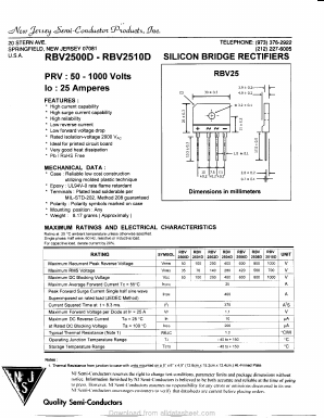 RBV2510D Datasheet PDF New Jersey Semiconductor