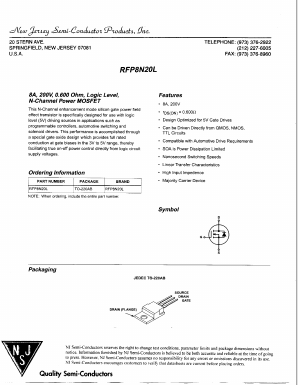 RFP8N20L Datasheet PDF New Jersey Semiconductor