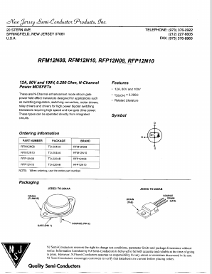 RFP12N10 Datasheet PDF New Jersey Semiconductor