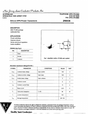 2N6536 Datasheet PDF New Jersey Semiconductor