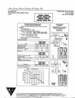 2N6056 Datasheet PDF New Jersey Semiconductor