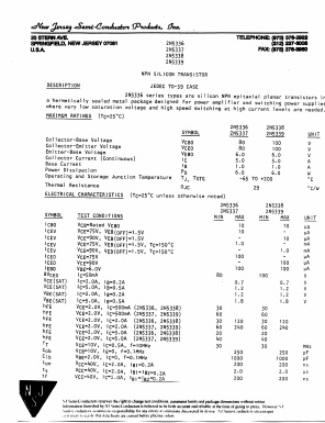 2N5336 Datasheet PDF New Jersey Semiconductor