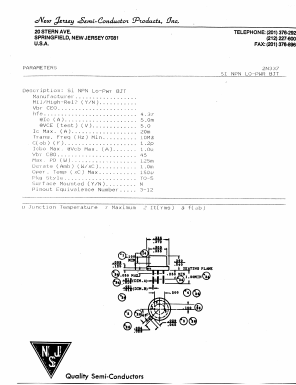 2N337 Datasheet PDF New Jersey Semiconductor
