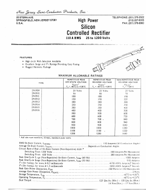 2N1913 Datasheet PDF New Jersey Semiconductor