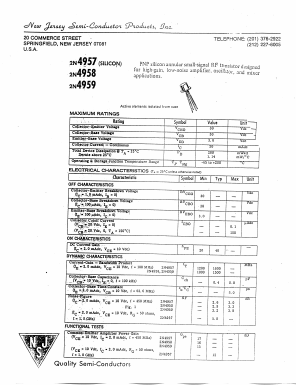 2N4959 Datasheet PDF New Jersey Semiconductor